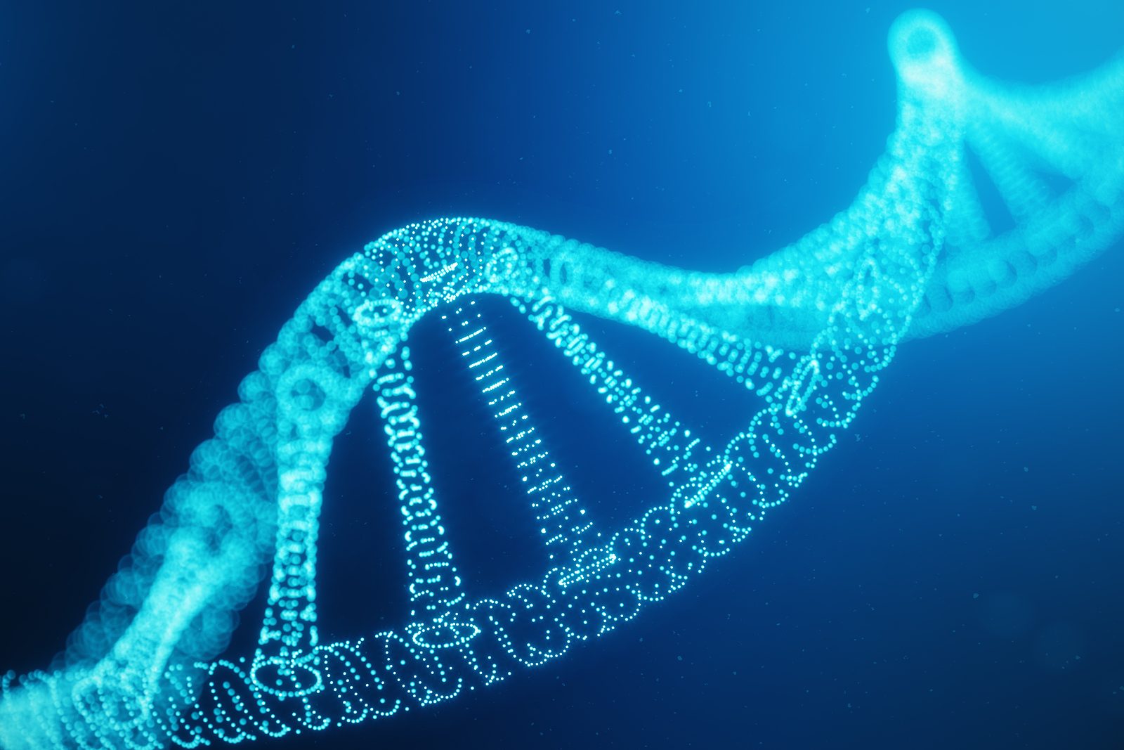 Artifical Intelegence Dna Molecule. Dna Is Converted Into A Digi